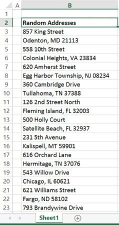 random us address list.